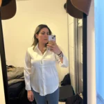 Spring Fashion Button Up Satin Silk Shirt Vintage Blouse Women White Tops Lady Long Sleeves Female Loose Street Shirts 11355 photo review