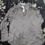 Spring Fashion Button Up Satin Silk Shirt Vintage Blouse Women White Tops Lady Long Sleeves Female Loose Street Shirts 11355 photo review