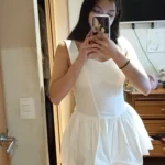 Darlingaga Fashion Chic Satin Party Dress Mini White Bud Spaghetti Strap Corset Sexy Summer Dresses Women Tie-Up Bow Sundress photo review