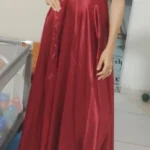 Burgundy Satin Beach Maxi Women Dress for Christmas Sexy Side Slit Adjustable Straps Evening Prom Dress Cheap Bridesmaid Dresses photo review