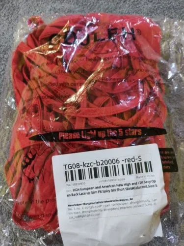 2024 European and American New High end Y2K Sexy Open Back Lace up Slim Fit Spicy Girl Short Skirt photo review