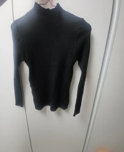 Elegant Solid Basic Knitted Tops Women Turtlneck Sweater Long Sleeve Casual Slim Pullover Korean Fashion Simple Chic Clothes photo review