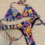 2022 Sexy Bikini Floral Print Swimwear String Bikini Set Push Up Swimsuit Bikinis Women Biquini Beach Bathing Suit Women photo review