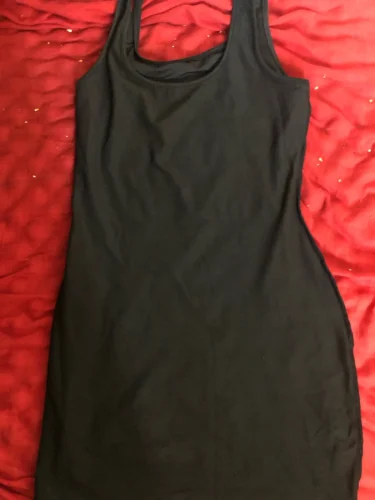 Black Ribbed Bodycon Summer Dress Sexy Vest Sleeveless Vest Club Party Mini Dress WOMEN'S Solid Color Tight Fitting photo review