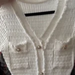 YuooMuoo 2025 New Arrival Women Knitted Long Dress Elegant V-neck Single-breasted Split Sweater Dress Office Lady Vestidos photo review