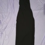 Sexy Black Long Bodycon Dress Women Summer Sleeveless Blackless Halter Neck Spaghetti Strap Dresses High Split Vestidos photo review