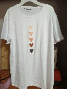 Love Heart Print Women Summer T Shirt Girl O Neck Funny Y2K Tops Tee Female 90s Casual Clothing photo review