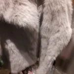 TRAFZA Women Fashion Cropped Faux Fur Jacket Coat Long Sleeve Front Snap-button Female Outerwear Chic Lapel Collar Thick Coat photo review