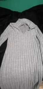 Women sexy knit V-neck reverse neck split dress autumn winter full sleeve elastic basic body sweater photo review