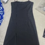 Women Summer Sexy Bodycon Dress Lady Sexy Spaghetti Strap Sleeve Split Solid Color Sheath Dress Vestidos photo review