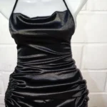 2024 Europe and the United States explosive new cross-border dress summer high sense lace-up sexy halter spice bag hip skirt photo review