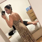 Ladies Vintage Leopard Print Women Sexy Spaghetti Strap Summer Dress Chic Swing Collar Backless Party Club Long Dresses Female photo review