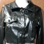 Xeemilo Autumn Faux Leather Short Jacket Y2K Turn-down Collar Fashion Botton Decoration PU Coat 2022 Grunge Street Casual Coats photo review