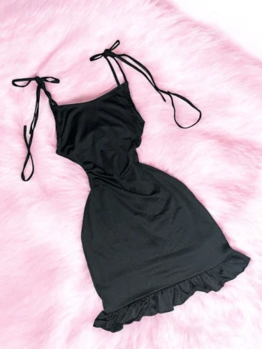 2024 European and American New High end Y2K Sexy Open Back Lace up Slim Fit Spicy Girl Short Skirt photo review