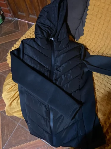 UNIZERA slim fit zipper hooded short warm jacket autumn and winter new product long sleeved solid color women's cotton jacket photo review