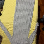 Women sexy knit V-neck reverse neck split dress autumn winter full sleeve elastic basic body sweater photo review