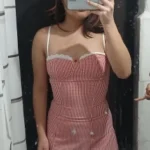 Candyhot Plaid Y2K Lace Vintage Spaghetti Strap Mini Dresses Backless Aesthetic Casual Slim Dress Evening Party Autumn Vestidos photo review