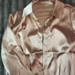 Spring Fashion Button Up Satin Silk Shirt Vintage Blouse Women White Tops Lady Long Sleeves Female Loose Street Shirts 11355 photo review