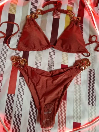 RUOTONGSEPT New Sexy Bikini 2023 Triangle Bathing Suit for Women Brazilian Bikini Set 2-piece Halter Swimwear Push Up Swimsuit photo review