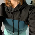 Street Sport Drop Shoulder Drawstring Hollow Out Super Crop Sports Hoodie Without Cami Top photo review