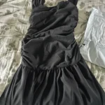 WhereMery Elegant Slip Long Dresses Sexy Women Ruched Bodycon Solid Maxi Dress Spring Y2K Summer Temperament High-waist Vestidos photo review