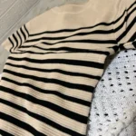 Summer Striped Beach Knitted Dress O Neck Short Sleeves Chic Hotsweet Slim Sundress Streetwear Y2K Bodycon Midi Dress photo review