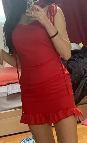 2024 European and American New High end Y2K Sexy Open Back Lace up Slim Fit Spicy Girl Short Skirt photo review