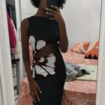Black Dresses Women Summer New O-Neck Sleeveless Sexy Clubwear Hollow Out Dress Fashion Print Casual Elegant Slim Female Dresses photo review