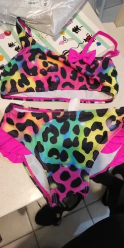 Girl's Swimsuit Fashion Mermaid Scale Print Children's Bikini Swimsuit photo review