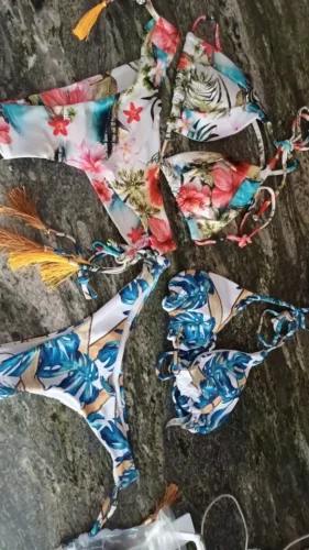 2022 Sexy Bikini Floral Print Swimwear String Bikini Set Push Up Swimsuit Bikinis Women Biquini Beach Bathing Suit Women photo review
