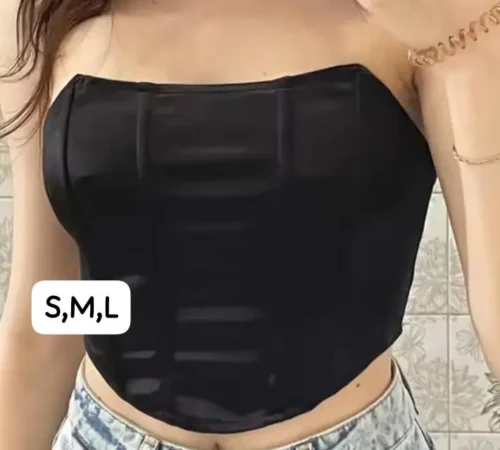 Sleeveless Off Shoulder Fashion Sexy Corset Crop Tops Vest Female Underwear Backless Bustier Top Solid photo review