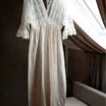 Boho Cotton Maternity Photo Shoot Dress Beige Bohemian Lace Stiches Cotton Pregnant Woman Photography Long Dresses photo review