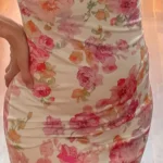New Floral Suspender Split Slim Sleeveless Patry Beach Style Spaghetti Strap Dress Women Clothes Mini Dress 2024 Summer photo review