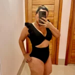 Contrast Mesh One Piece Swimsuit, V Neck Solid Color Backless Tummy Control High Cut Bathing Suit, Women's Swimwear & Clothing photo review