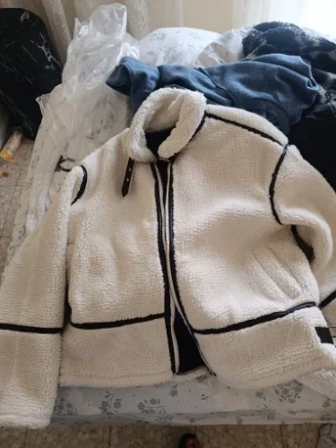 2024 RARF Autumn New Women's European and American Style Artificial Fur Effect Motorcycle Jacket Coat with Fur Integration photo review