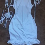 2024 European and American New High end Y2K Sexy Open Back Lace up Slim Fit Spicy Girl Short Skirt photo review