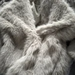 TRAFZA Women Fashion Cropped Faux Fur Jacket Coat Long Sleeve Front Snap-button Female Outerwear Chic Lapel Collar Thick Coat photo review