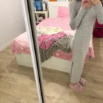 Women sexy knit V-neck reverse neck split dress autumn winter full sleeve elastic basic body sweater photo review