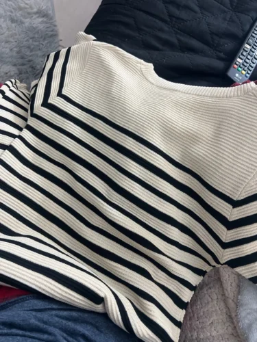 Summer Striped Beach Knitted Dress O Neck Short Sleeves Chic Hotsweet Slim Sundress Streetwear Y2K Bodycon Midi Dress photo review