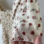 Spring Summer Chiffon Dress Women Midi DressesFemale Short Sleeve Elastic Waist Printed Floral Pleated Backless Casual Dress photo review