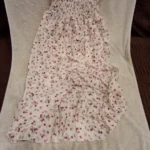 Spring Summer Chiffon Dress Women Midi DressesFemale Short Sleeve Elastic Waist Printed Floral Pleated Backless Casual Dress photo review