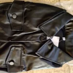 Xeemilo Autumn Faux Leather Short Jacket Y2K Turn-down Collar Fashion Botton Decoration PU Coat 2022 Grunge Street Casual Coats photo review