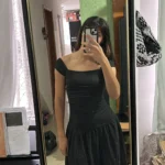 WhereMery Elegant Slip Long Dresses Sexy Women Ruched Bodycon Solid Maxi Dress Spring Y2K Summer Temperament High-waist Vestidos photo review