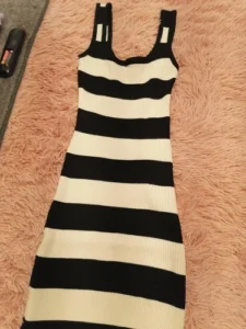 2024 Stripe Summer Elastic Split Bodycon Dress Sexy Beach Vacation Sundress Women Casual Slim Pencil Vestidos Maxi Long Dress photo review