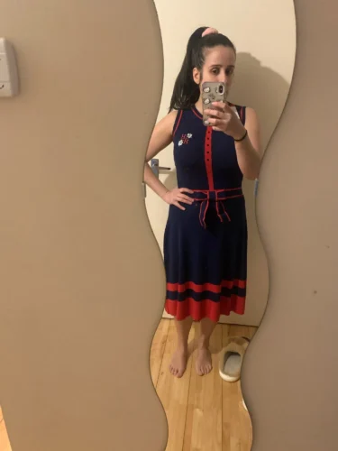 CHCH Women's Dress 2024 New Sleeveless Knitted Long Dress Simple navy blue Business Women's Wear photo review