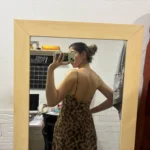 Ladies Vintage Leopard Print Women Sexy Spaghetti Strap Summer Dress Chic Swing Collar Backless Party Club Long Dresses Female photo review