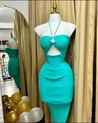 YuooMuoo Chic Fashion Sexy Package Hips Split Knitted Summer Dress 2025 Women Slim Elastic Bodycon Party Dress Streetwear Outfit photo review