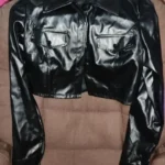 Xeemilo Autumn Faux Leather Short Jacket Y2K Turn-down Collar Fashion Botton Decoration PU Coat 2022 Grunge Street Casual Coats photo review