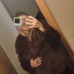 TRAFZA Women Fashion Cropped Faux Fur Jacket Coat Long Sleeve Front Snap-button Female Outerwear Chic Lapel Collar Thick Coat photo review