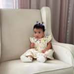 New Cute Girl'S Dress Sweet Rose Embroidered Small Round Dots Korean Version Loose Bubble Sleeve Cotton Beach Skirt photo review
